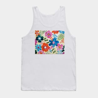 spring flowers, colorful flowers pattern, pastel and solid colored flowers, illustration like flowers Tank Top